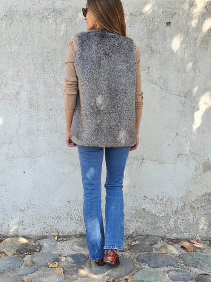 CHAQUETA PIEL GRIS -50% DCTO.