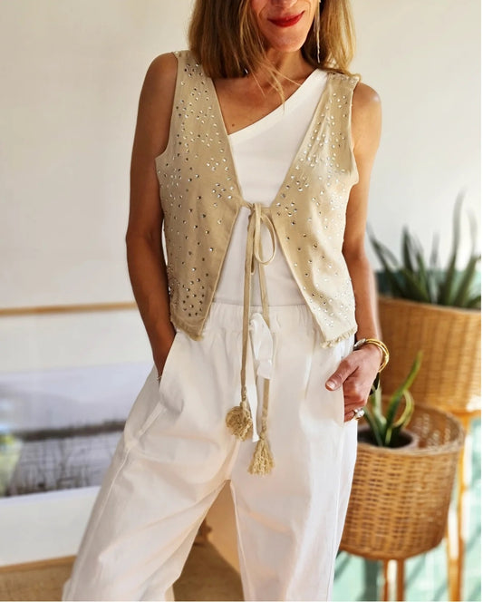 GILLET LINO BRILLO BEIGE -30% DE DCTO.