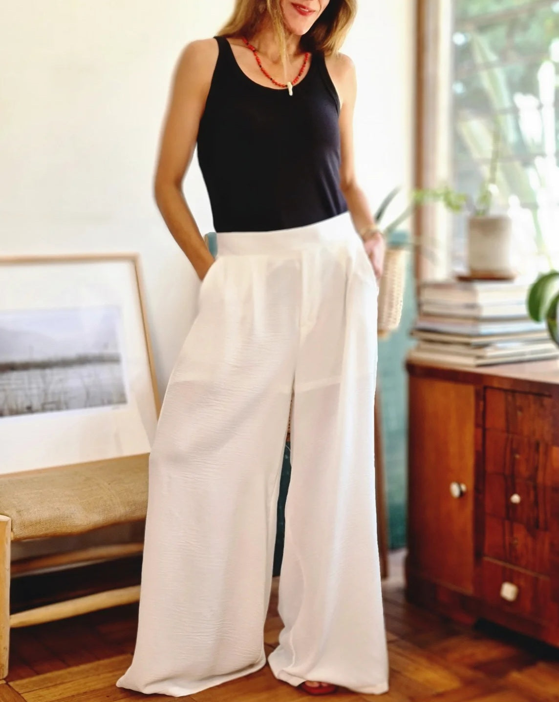 PANTALON CRISTINA BLANCO.