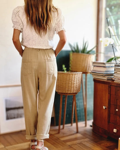 PANTALON FERNANDA BEIGE.