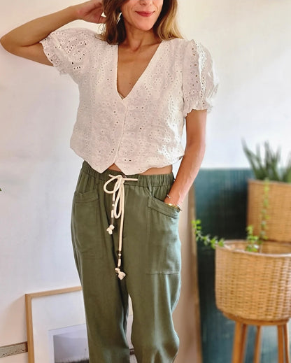 PANTALON FERNANDA VERDE MUSGO.