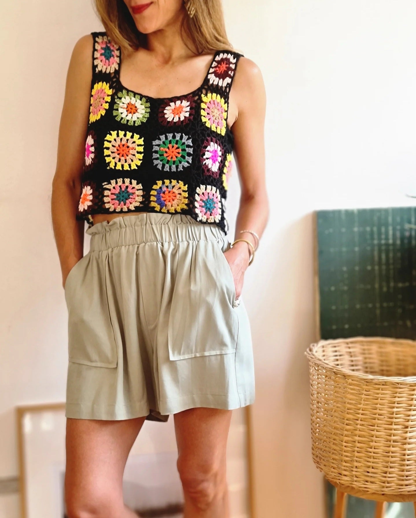 SHORT FATIMA VERDE MUSGO SUAVE -10% DE DCTO.