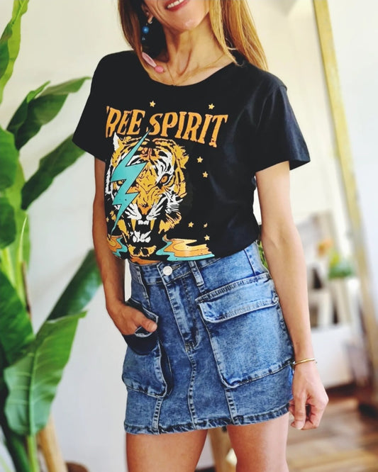 Polera Tigre Spirit Negra