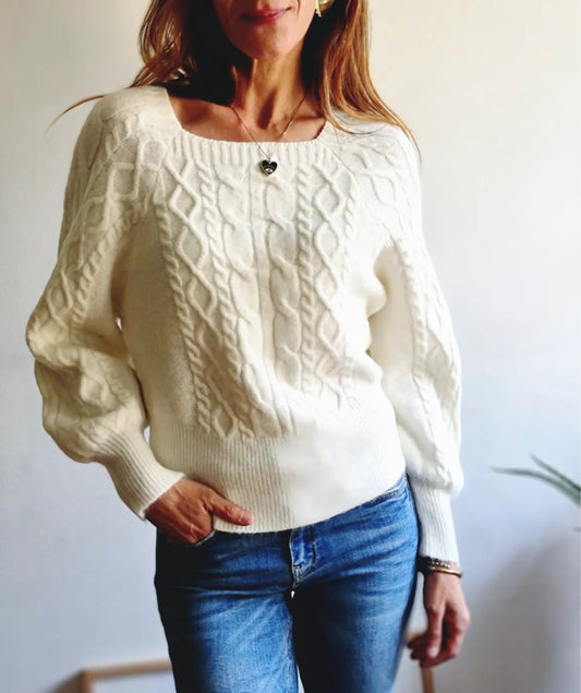 Sweater Cota Blanco Invierno