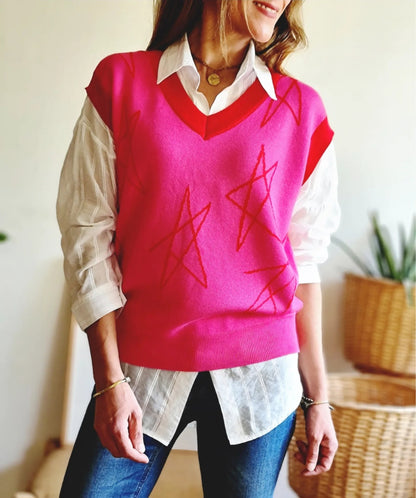 Sweater Star Fucsia/Rojo. - Quemepongotienda