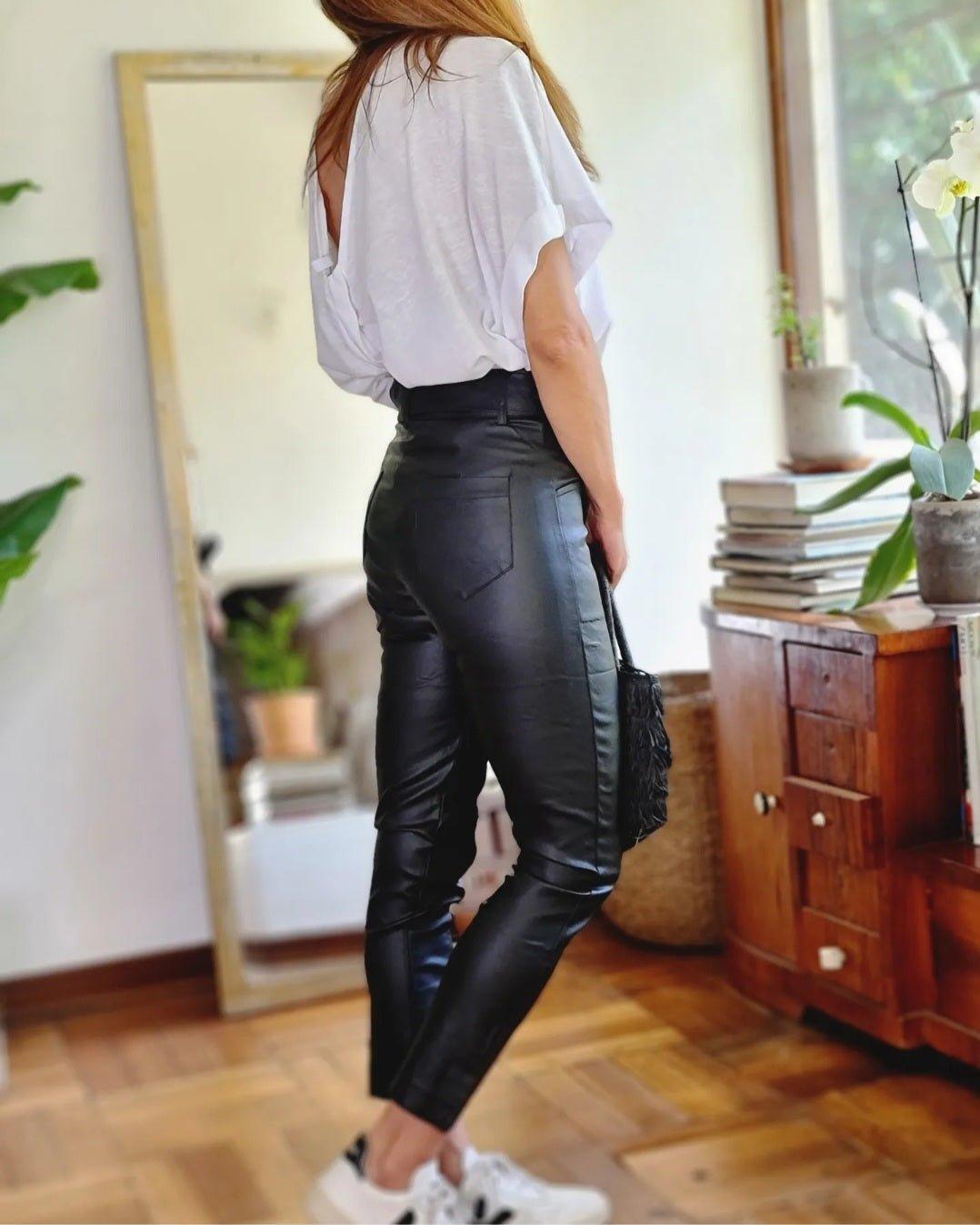 Pantalon Eco Cuero Lazo Negro - Queme Pongo Tienda