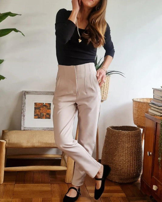 Pantalon Greta Beige Suave - Queme Pongo Tienda