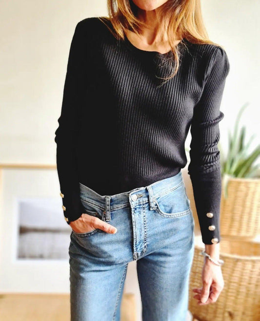 Sweater Boton Negro - Queme Pongo Tienda