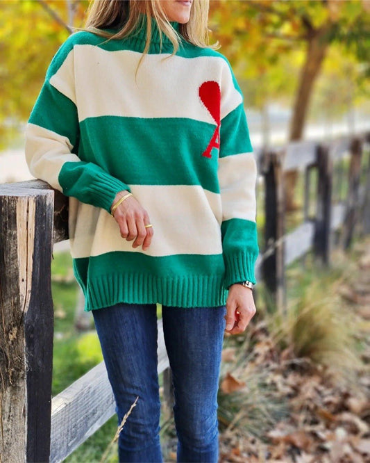 Sweater Rayado Verde 35% de Dto - Queme Pongo Tienda