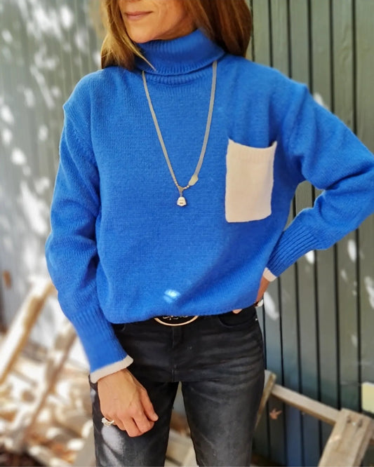 Sweater Castaña Azul Claro Intenso