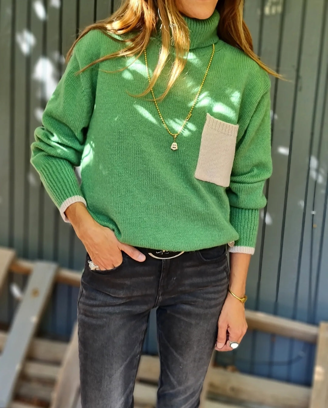 Sweater Castaña Verde